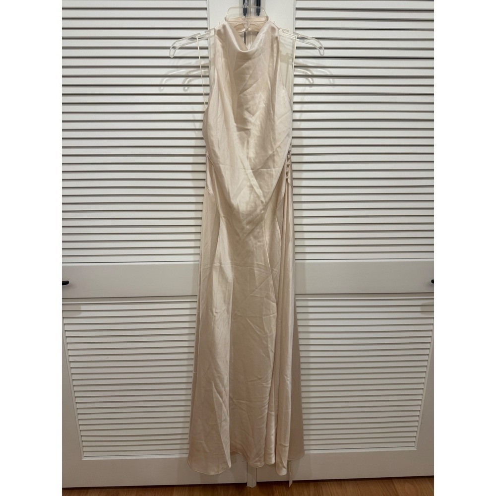 Reformation Roy Satin Maxi Dress Ivory Brand New Size 6 - Picture 7 of 8